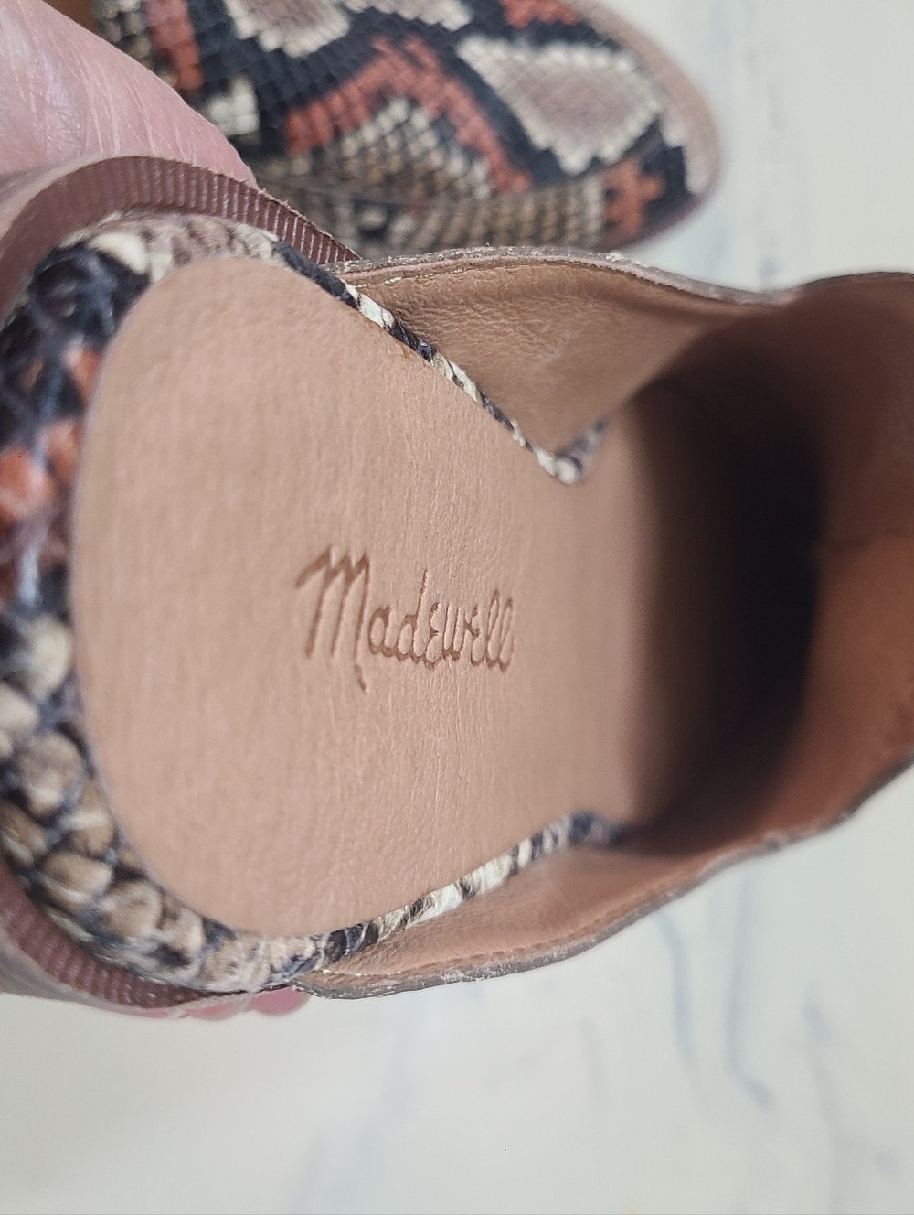 Madewell The Frances Women's Trendy Stylish Loafer Mule Snake Pattern Sz 7.5 - Picture 9 of 12